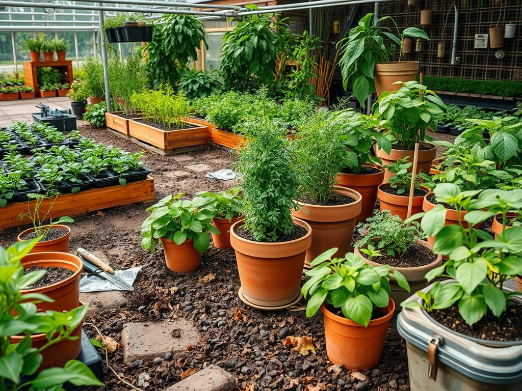 Planting Potted Herbs