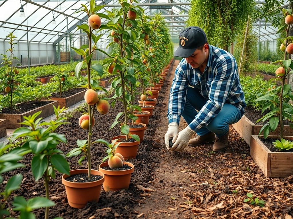 Planting Peach Saplings