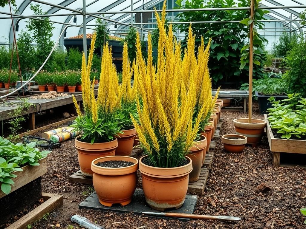 Planting Potted Larches