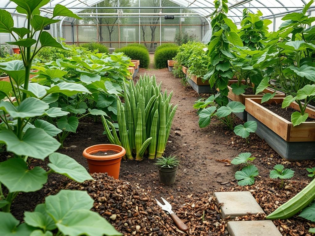 Garden Spacing for Okra